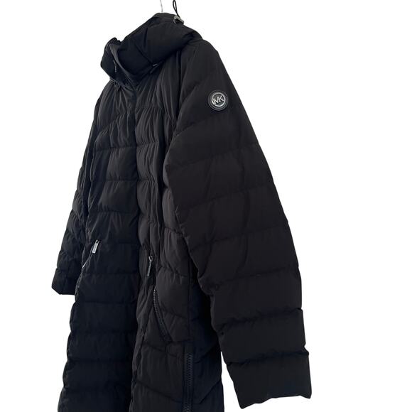 Michael Kors Black Puffer Coat Light Weight Down Fill Jacket Parka XL Women READ - Picture 6 of 16